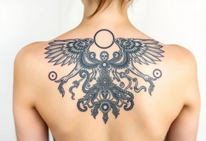 intricate anunnaki tattoo idea