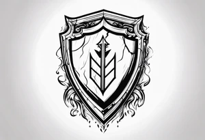 Shield ricocheting tears tattoo idea