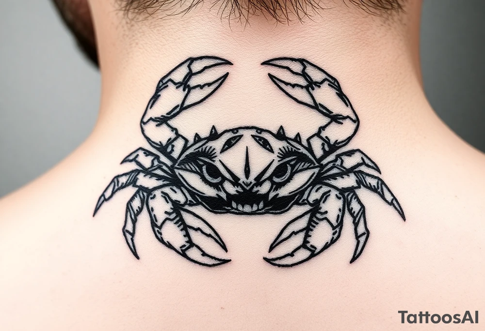 An angry vicious crab zodiac sign for July 9th tattoo idea