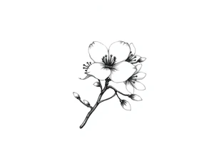 Cherry blossom with round petals tattoo idea