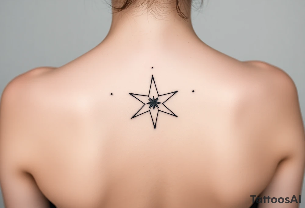 A star tattoo design. . black and white. small tattoo idea