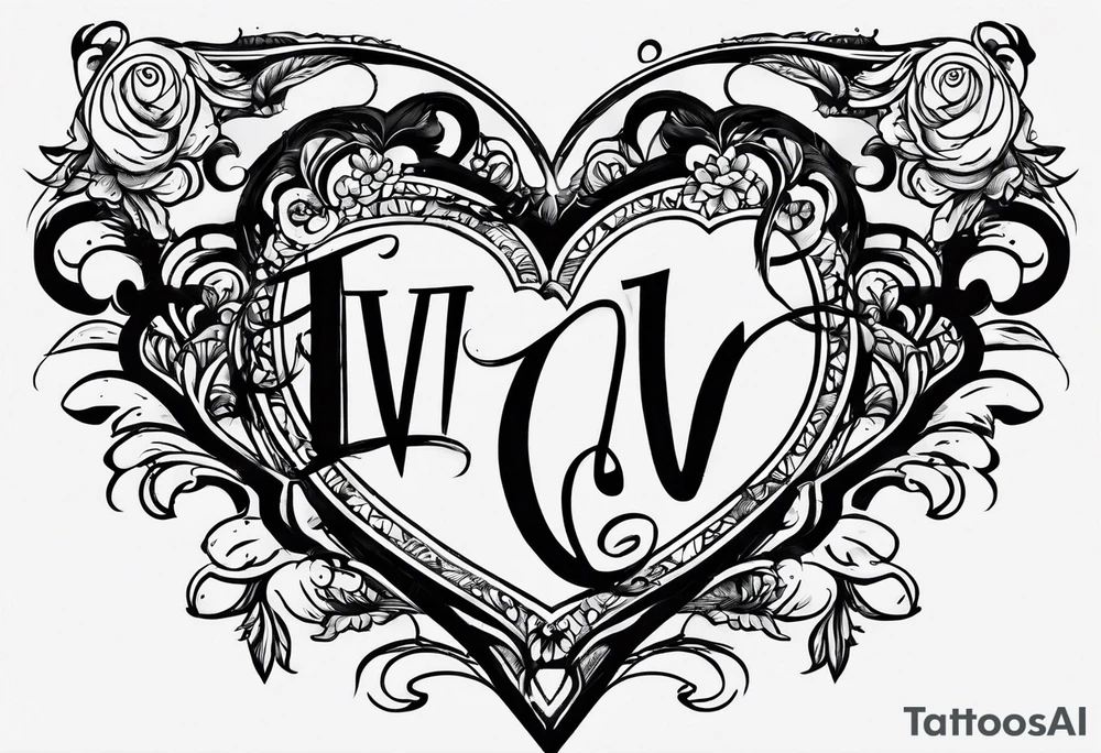 I want the word "slut" written out with a outlined heart attached to it tattoo idea