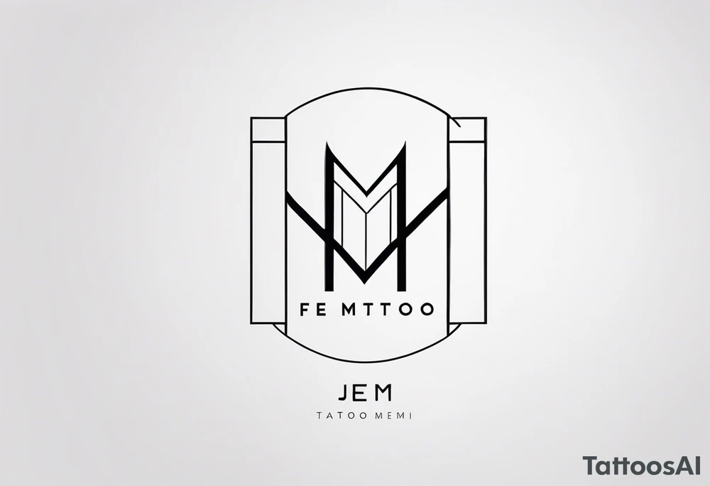 Monogram design that is simple and text only with the letter “JEM” tattoo idea