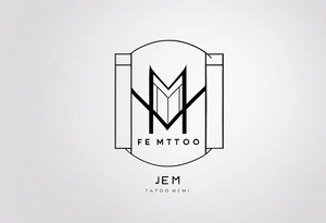 Monogram design that is simple and text only with the letter “JEM” tattoo idea