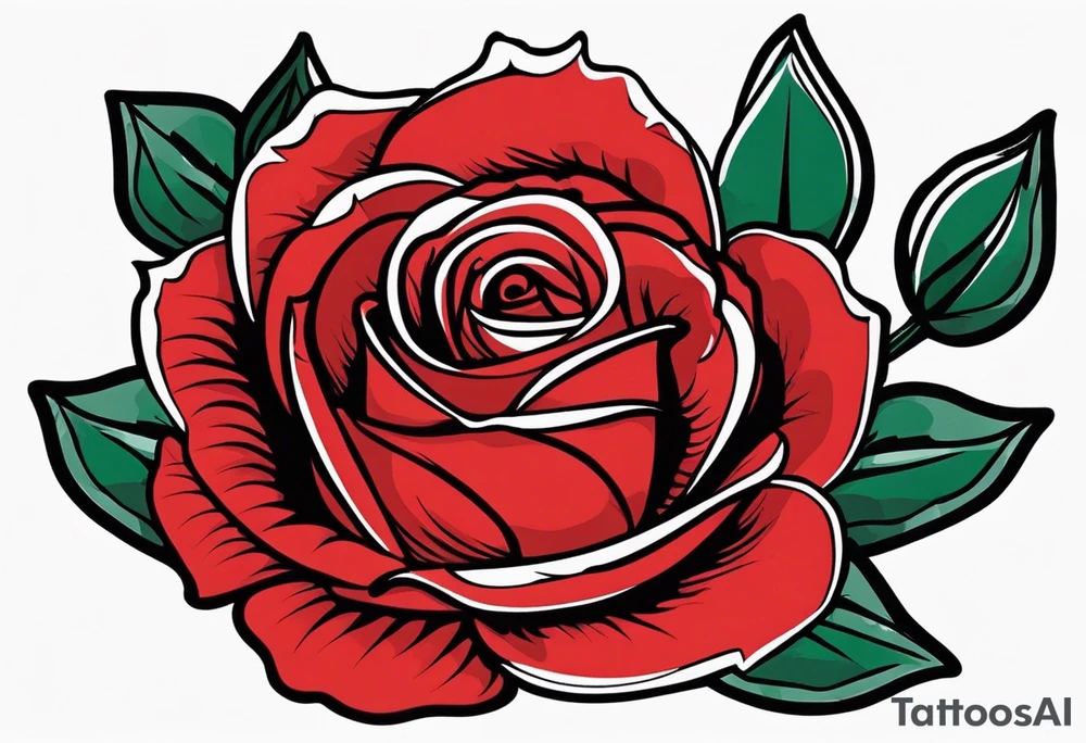 red rose wearing mexican hat tattoo idea