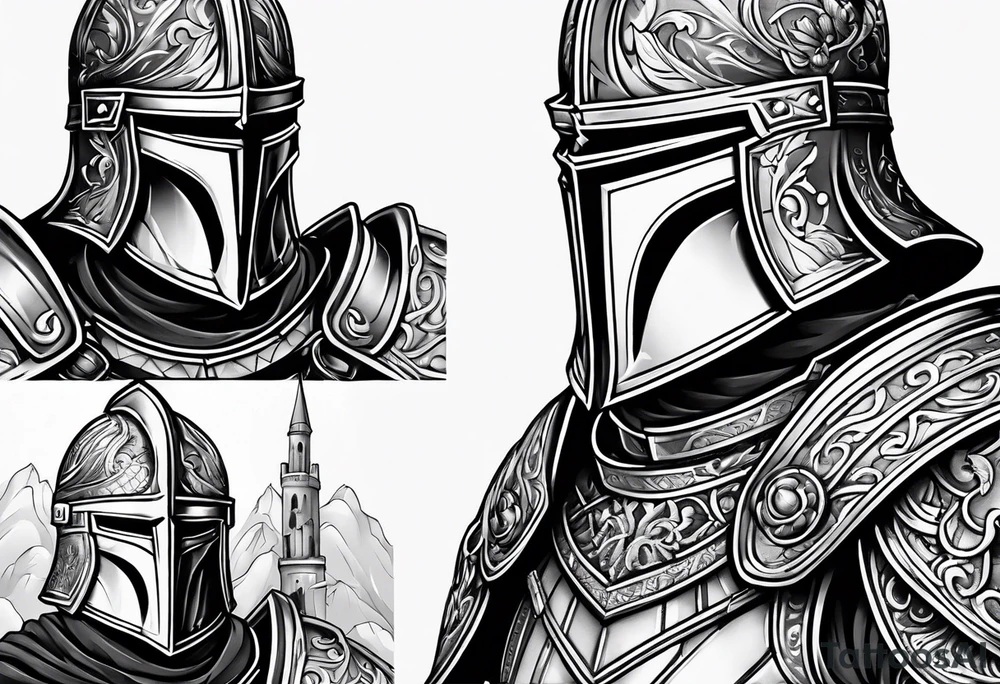 knight with heavy armor tattoo idea
