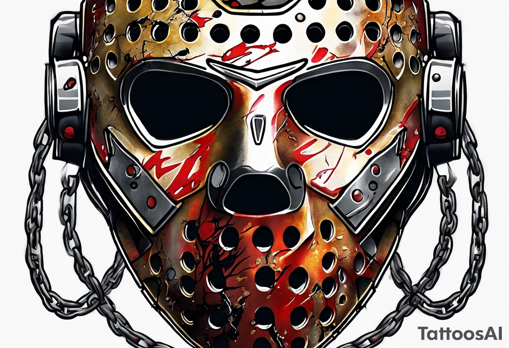 Friday the 13th Jason mask, Japanese art tattoo idea