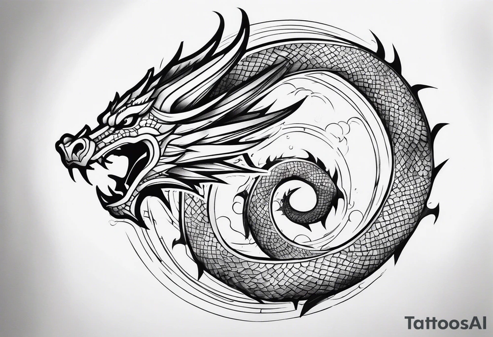 Dragon in lumbals man tattoo idea