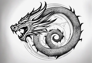 Dragon in lumbals man tattoo idea