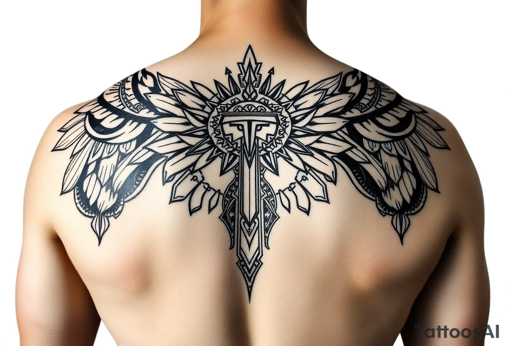 help me brainstorm some ideas and or concepts for a tattoo. I want to incorporate my Mexican culture, especially my Aztec roots, as well as my Christian faith. I want it to look like I’m wearing Aztec armor tattoo idea