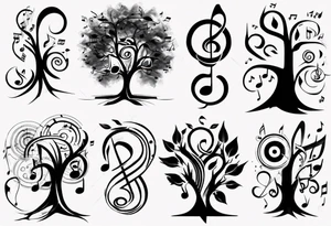 music speaker note tree tattoo idea