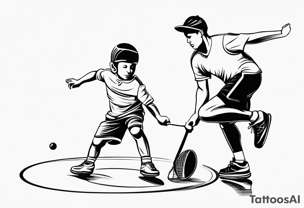 Patin à roulette, Frisbee, escalade, badminton, famille tattoo idea