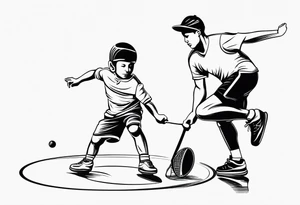 Patin à roulette, Frisbee, escalade, badminton, famille tattoo idea
