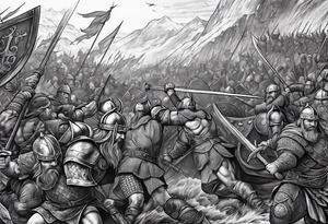 Viking battle scene to go on a back tattoo idea