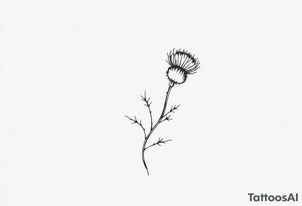 thistle minimalist for hand tattoo idea