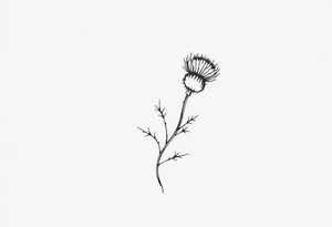 thistle minimalist for hand tattoo idea