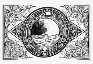 Moon water and sun earth tattoo idea
