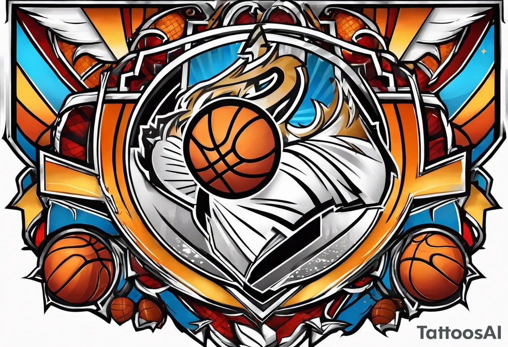 detroit city , basketball with 23 and virgo symbol tattoo idea