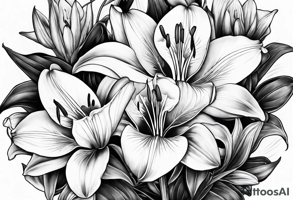 crane lillies tattoo idea