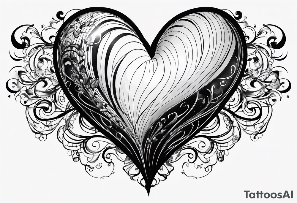 heartshaped party baloon with a pulse heartbeat on a string tattoo idea