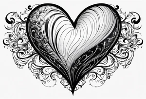 heartshaped party baloon with a pulse heartbeat on a string tattoo idea