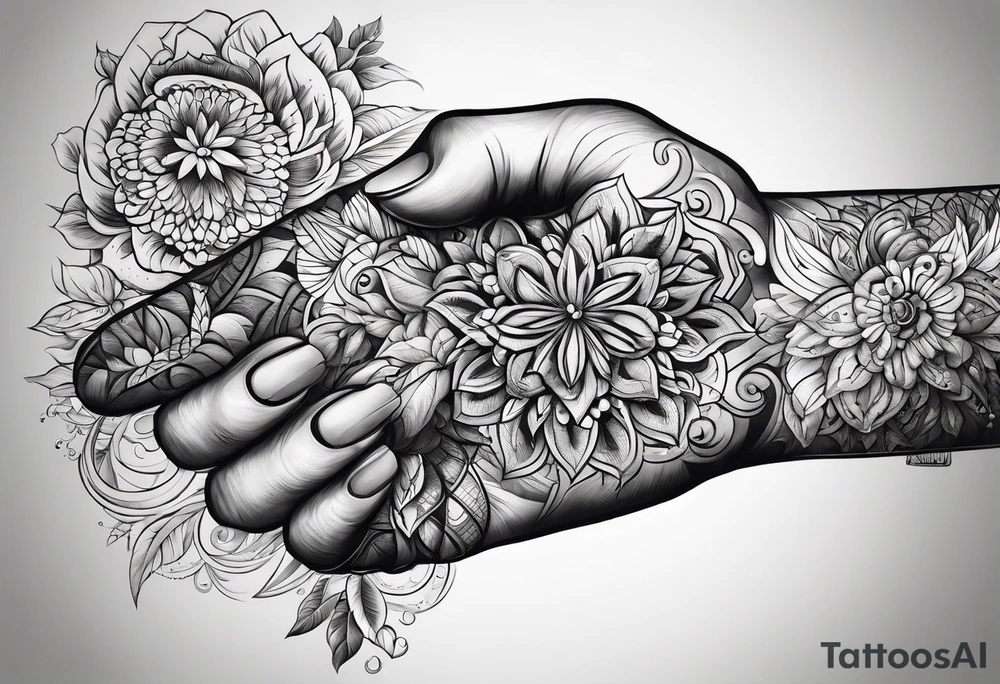 hand holding a blunt tattoo idea