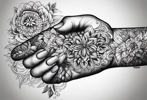 hand holding a blunt tattoo idea