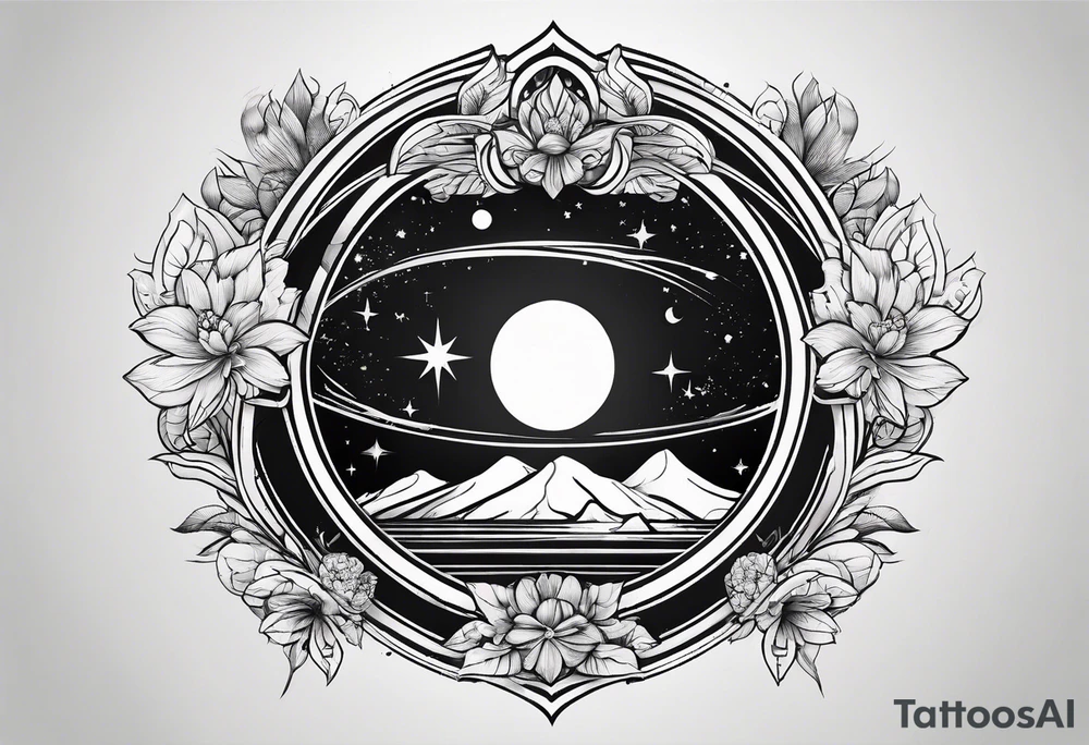 straight line, space, nature, long shaped tattoo idea