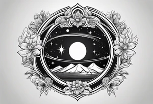 straight line, space, nature, long shaped tattoo idea