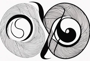 infinity symbol mixed with ying yang symbol tattoo idea