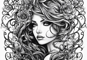 long decaying vines tattoo idea