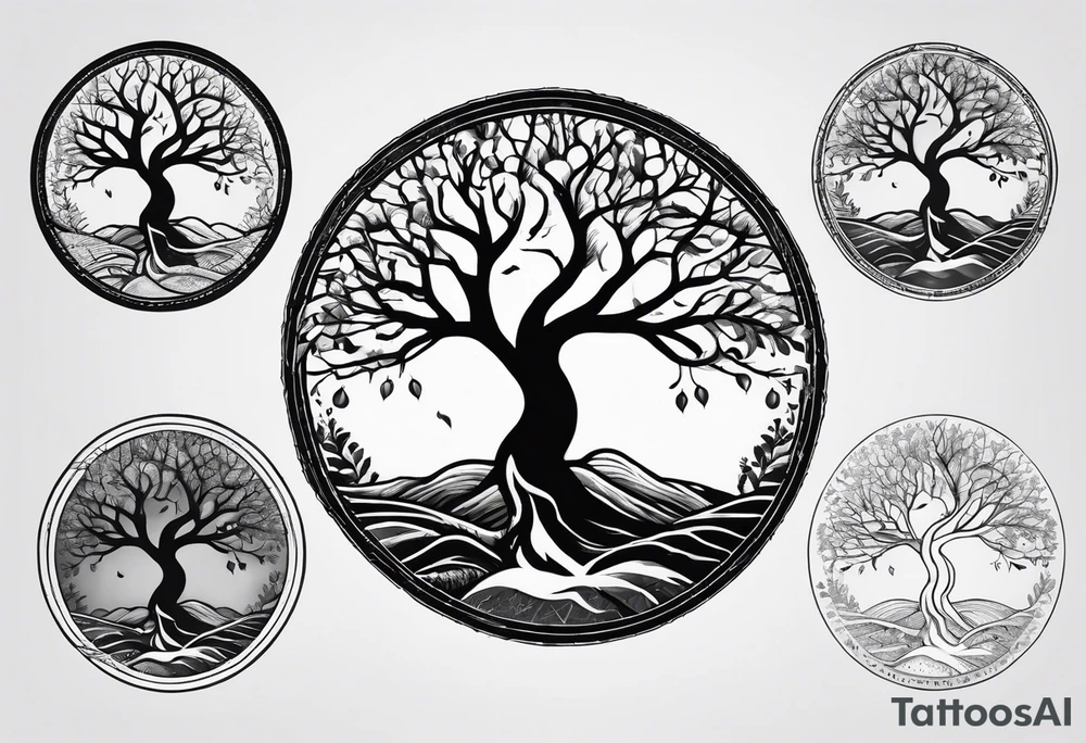 lightning strike
circle of life tree tattoo idea