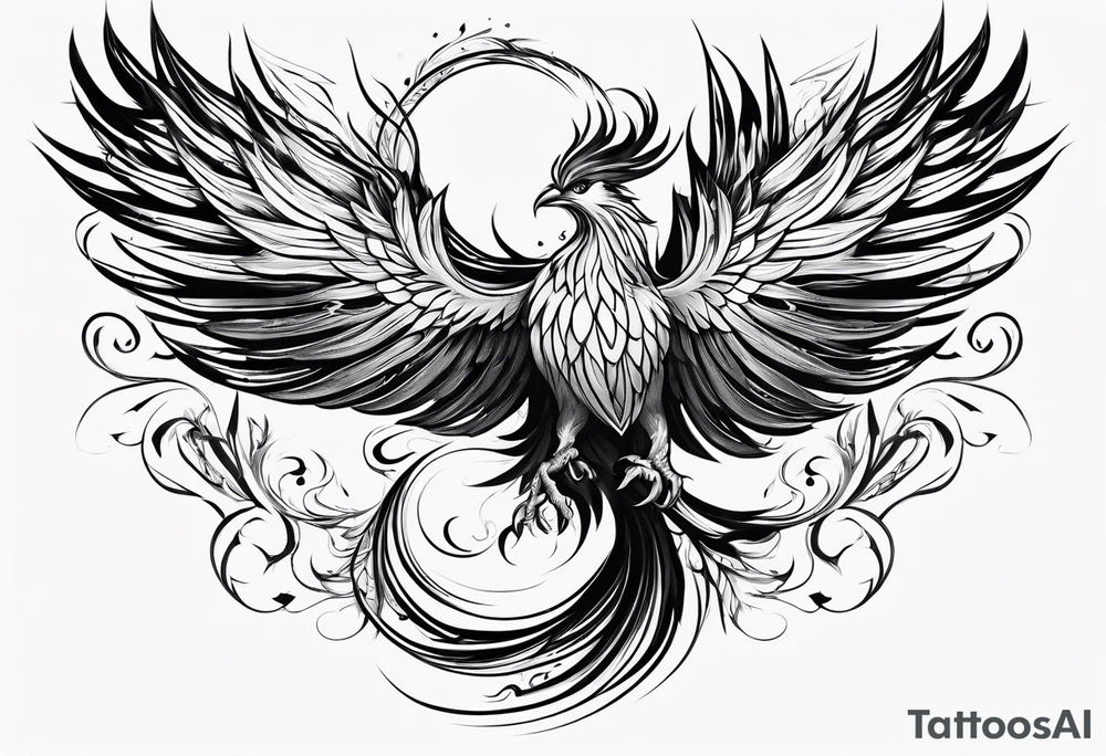 phoenix in fire tattoo idea