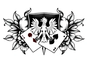 Poland symbol and poker cards Add casino money to it. tattoo idea