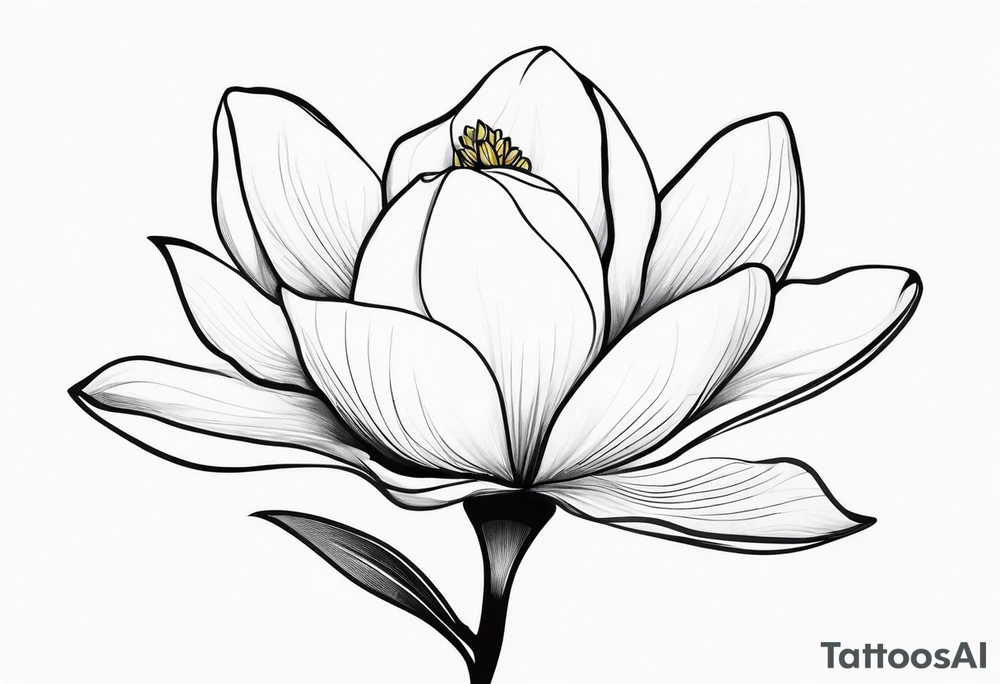 I need a Fineline magnolia flower, really long and thin tattoo idea