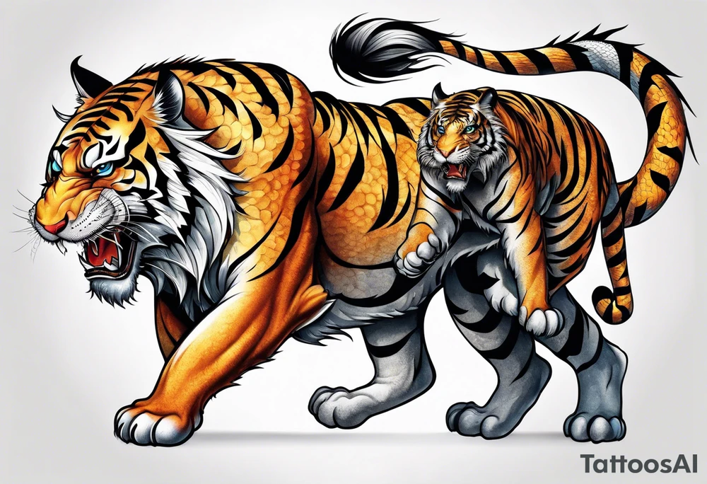 tiger and dragon tattoo idea