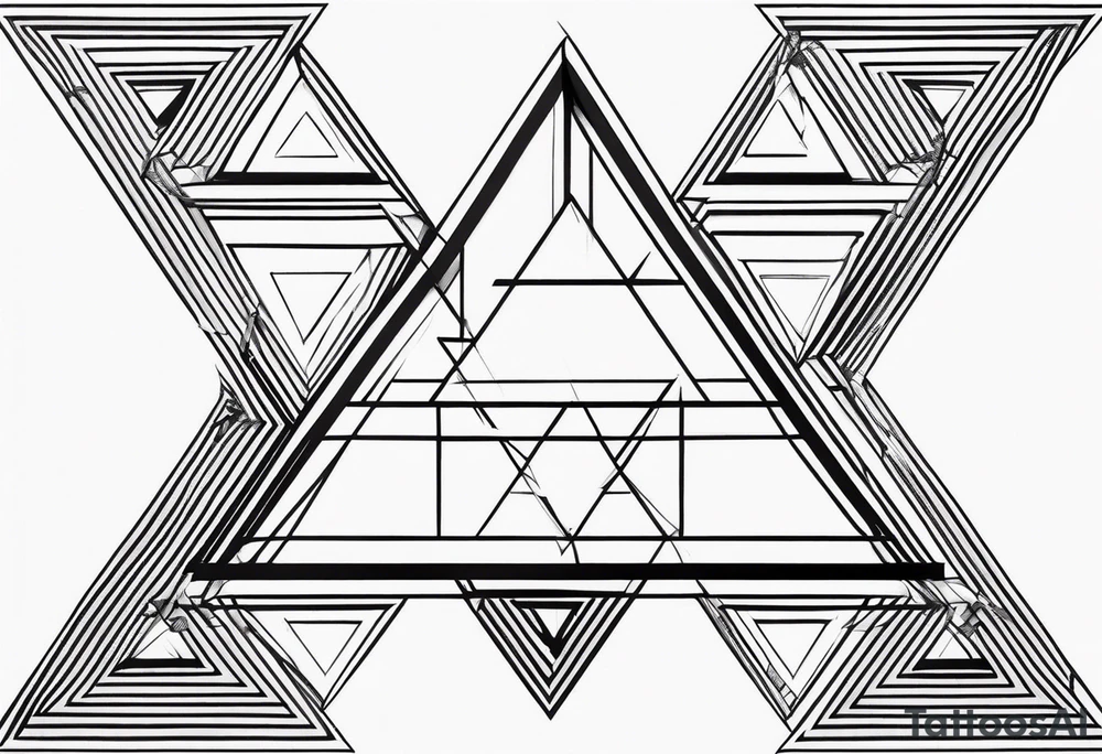 Fractal auto similar triangles centered, left and right of the tattoo need to be mirror tattoo idea