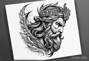 Poseidon side profile tattoo idea