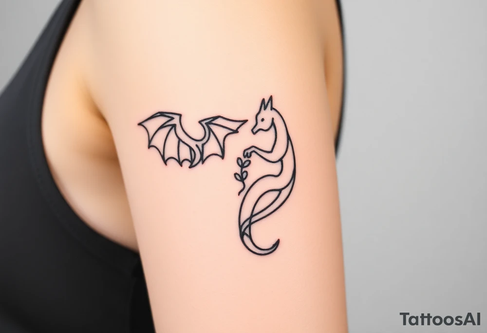 angel and dragon tattoo idea