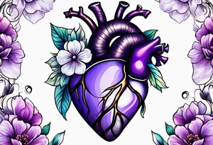 Heart made with. Violet flowers tattoo idea