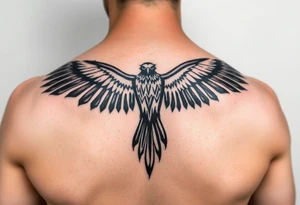 tribal hawk silhouette tattoo idea