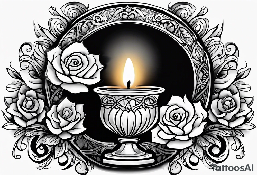 Candle alone in the darkness, a glimmer of hope. tattoo idea