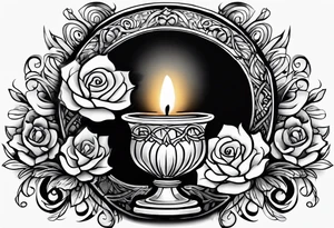Candle alone in the darkness, a glimmer of hope. tattoo idea