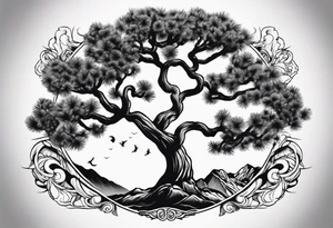yin and yang joshua tree tattoo idea