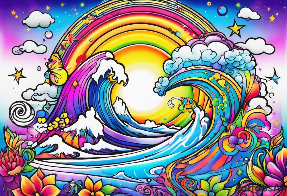 lisa frank inspired tattoo idea