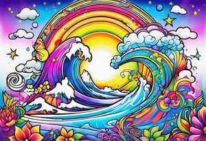 lisa frank inspired tattoo idea