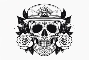 Day of dead skull with smoke around it tattoo idea
