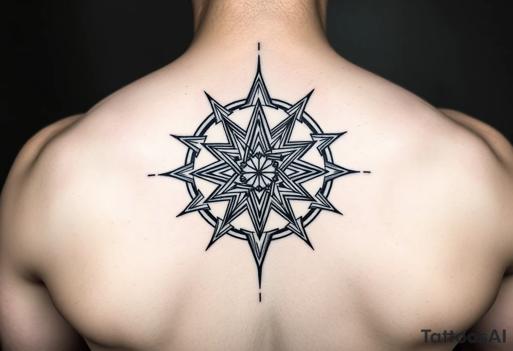 3D merkaba symnol tattoo idea