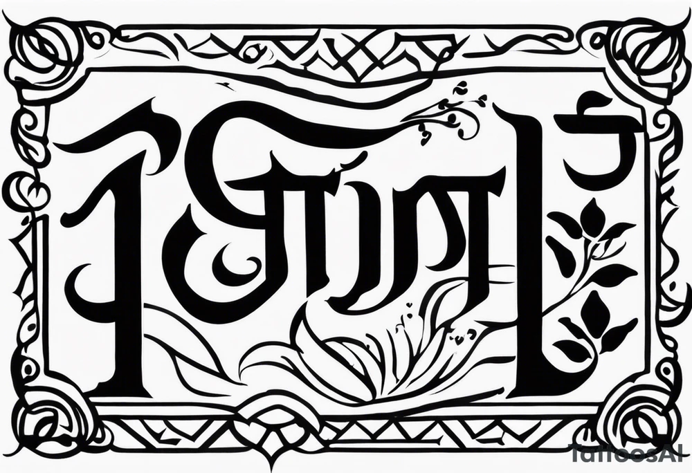 Tattoo ਨਿਰਭਉ ਨਿਰਵੈਰ written in Gurmukhi written text. Add fire and heart to symbolize strength and love tattoo idea