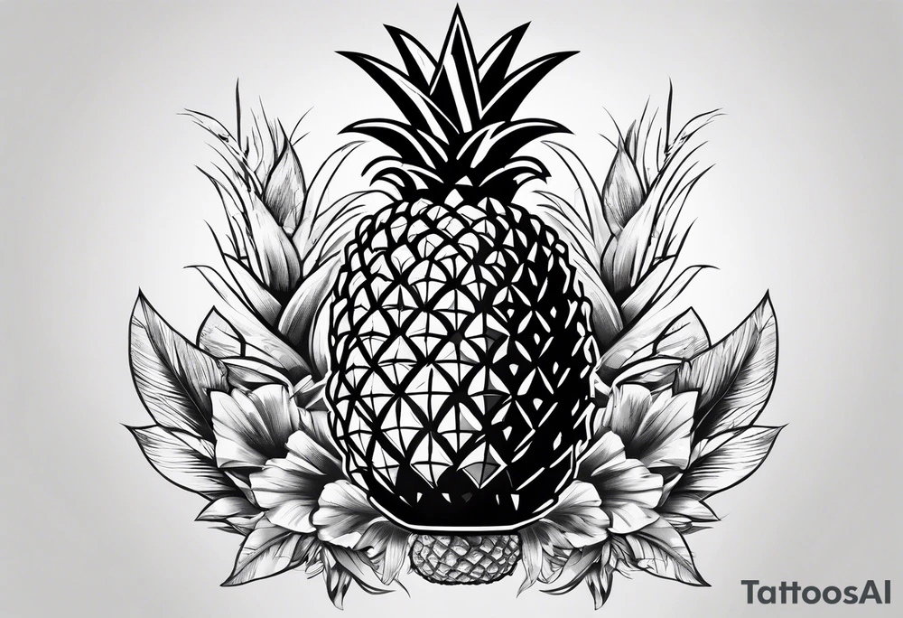 Half pineapple half hand grenade tattoo idea